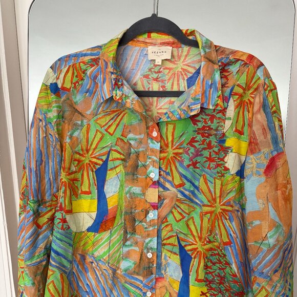 Sezane X Geoffroy Pithon Pierro Shirt, Size 44 - Picture 1 of 6